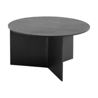 table basse ronde en chêne noir xl slit - hay