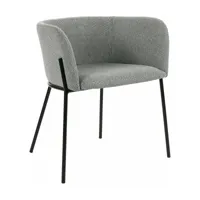 chaise en tissu gris clair avec pieds noirs polka - pomax