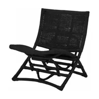 chaise longue baz en rotin noir - bloomingville