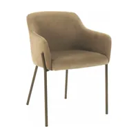 chaise en velours couleur champagne louise - pomax