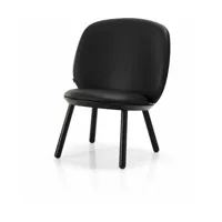 fauteuil en frêne noir et cuir noir naïve - emko