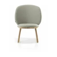 fauteuil en frêne et tissu beige clair naïve - emko