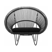 fauteuil d'extérieur noir et coussin noir roy cocoon - vincent sheppard