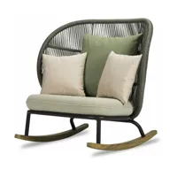 rocking chair gris set de coussins almond kodo - vincent sheppard