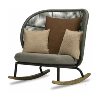 rocking chair gris set de coussins carbon beige kodo - vincent sheppard
