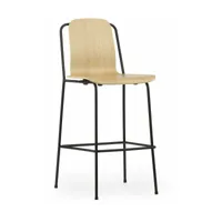 chaise de bar en acier noir 75 cm studio oak - normann copenhagen