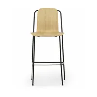 chaise de bar en acier noir 65 cm studio oak - normann copenhagen