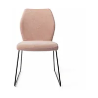 chaise de salle à manger rose anemone avec pieds élégants métal noir ikata - jesper h