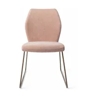 chaise de salle à manger rose anemone avec pieds élégants métal rose ikata - jesper h