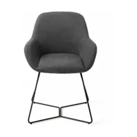 chaise de salle à manger noire black-out avec pieds hexagone métal noir kushi - jespe