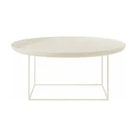 table basse ronde en acier blanc antique 90 cm duke - norr11