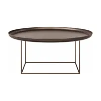 table basse ronde en acier bronze 90 cm duke - norr11