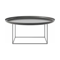 table basse ronde en acier gris foncé 90 cm duke - norr11