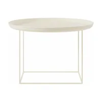 table basse ronde en acier blanc antique 70 cm duke - norr11