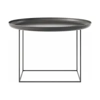 table basse ronde en acier noire 70 cm duke - norr11