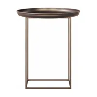 table d'appoint ronde en acier bronze 45 cm duke - norr11