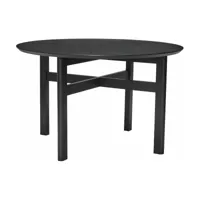 table de salle à manger noire ronde 128 cm fjord  - hübsch