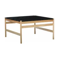 table basse carrée 80x80 cm marbre noir et bois raw - hübsch