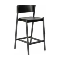 chaise de bar en chêne noir 75 cm oblique- hübsch