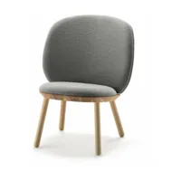 fauteuil en frêne et tissu gris naïve - emko
