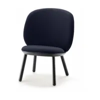 fauteuil en frêne et tissu bleu marine naïve - emko