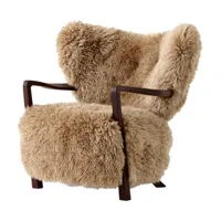fauteuil lounge en noyer et mouton wulff atd2 - &tradition
