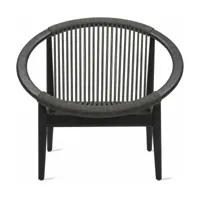 chaise longue frida en teck noir avec cordage noir onyx 80 x 91 x 81 cm - vincent she