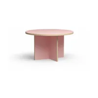 table à manger ronde en bois rose 129 cm - hkliving