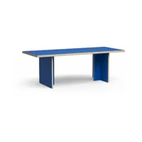 table à manger rectangulaire en bois bleu 220x90cm - hkliving