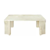 table basse en pierre calcaire blanche 80x30 cm doric - gubi