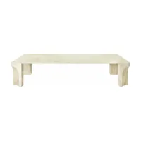table basse en pierre calcaire blanche 140x30 cm doric - gubi