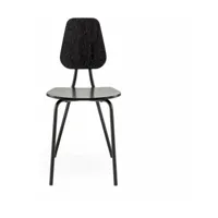 chaise en chêne plaqué noir hoya - emko