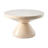 table basse beige laqué 60 cm zig zag - pols potten