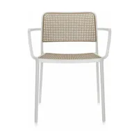 chaise avec accoudoirs sable et blanche audrey - kartell