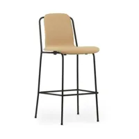 chaise de bar studio 75 cm full uph. black steel - normann copenhagen