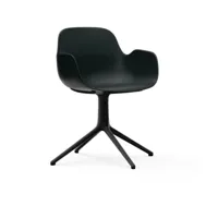 chaise de bureau avec accoudoirs en polypropylene noire et base noire swivel 4l noir