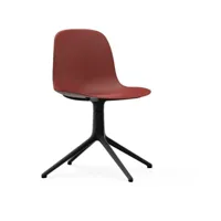 chaise de bureau en polypropylène rouge et base noire swivel 4l rouge - normann copen