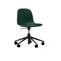 chaise de bureau réglable à roulettes en pp verte et base noire swivel 5w vert - norm
