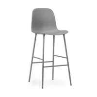 chaise de bar en acier et pp gris 75 cm form - normann copenhagen