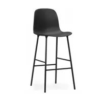 chaise de bar en acier et pp noir 75 cm form - normann copenhagen