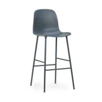 chaise de bar en acier et pp bleu 75 cm form - normann copenhagen
