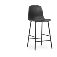 chaise de bar en acier et pp noir 65 cm form - normann copenhagen