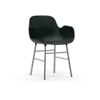 chaise avec accoudoirs en chrome et pp noir form - normann copenhagen