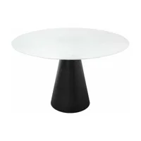 table à manger ronde en acier noire 120 x 76 cm cone - versmissen