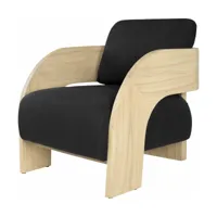 fauteuil en bois noir et bois maravi - versmissen