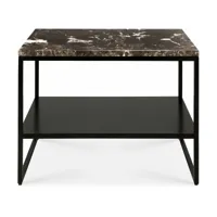 table d'appoint rectangulaire en marbre noir 60 x 53 x 45 cm stone - ethnicraft acces