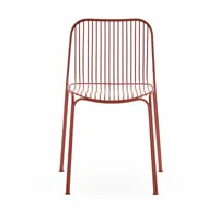 chaise de jardin en acier rouge hiray - kartell