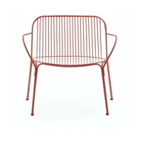 fauteuil de jardin en acier rouge hiray - kartell