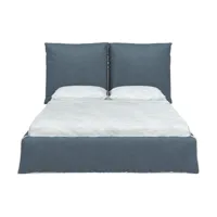 lit rembourré et déhoussable en tissu bleu 160 x 200 cm beds double - gervasoni