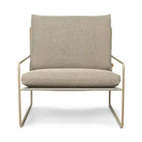 fauteuil en vinyl beige et acier beige 78 x 93 cm desert dolce - ferm living